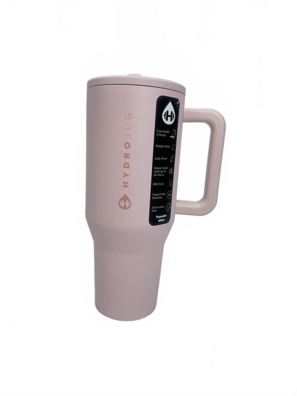 2/$60✨ NIB HydroJug Traveler 40oz Tumbler Pink Sand Leakproof Travel Mug